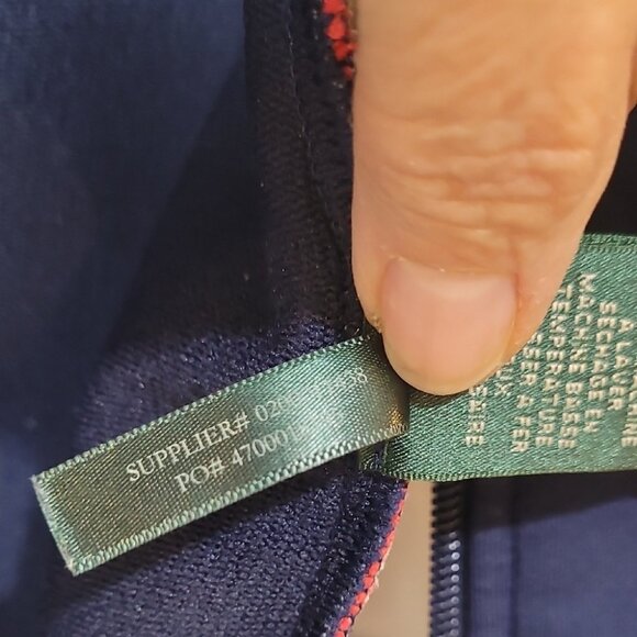 Lauren Ralph Lauren Active Womens Track Jacket XL Blue & White Polyester Blend - Picture 7 of 16